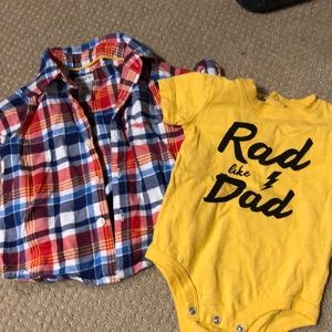 Boys bodysuit and flannel